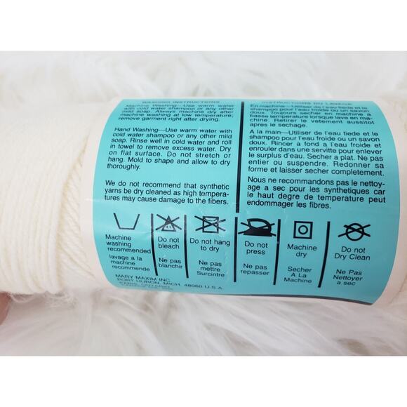 VINTAGE Mary Maxim Starlette #263-006 Off White 4 Ply Knitting Worsted Weight - Picture 4 of 6